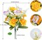 4 Bundles Artificial Daffodils & Faux Tulips – Silk Spring Flowers for Home, Table Centerpieces, Cemetery & Outdoor Decor